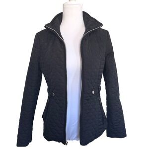 Gallery New York Petite Black Warm Quilted Zip Up Jacket  Small PP